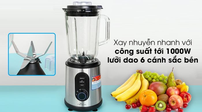 Máy xay sinh tố Crystal TB-6810A - Hoạt động mạnh mẽ với công suất lên tới 1000W