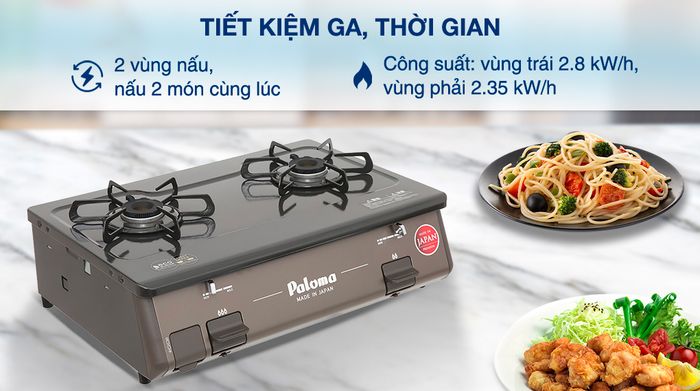 Bếp ga đôi Paloma PA-J61PE (BR) - Tổng công suất