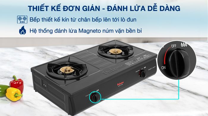 Thiết kế - Bếp ga đôi Paloma PA-7MEJ