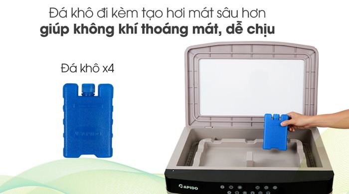 Kèm đá khô - Quạt điều hòa không khí Rapido 9000D