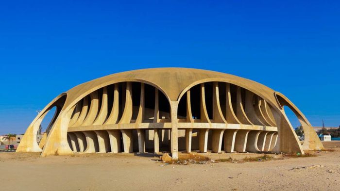 Cine Estudio, designed by Botelho Vasconcelos of atelier Boper, located in Namibe Province, Angola...