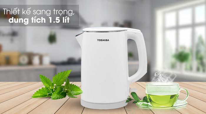 Bình đun siêu tốc Toshiba 1.5 lít KT-15DS1PV - Thiết kế đơn giản