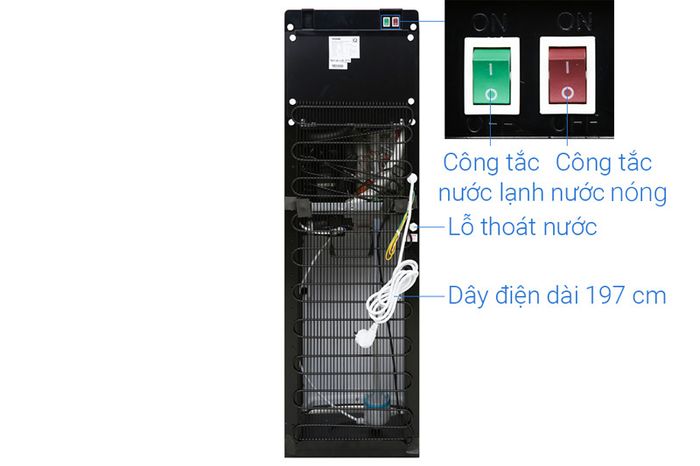 Cây nước nóng lạnh Toshiba RWF-W1669BV(K1) 650W - Công tắc nóng/lạnh