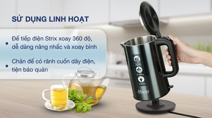 Bình đun siêu tốc Sunhouse Mama 1.8 lít SHD1389 - Đế tiếp điện