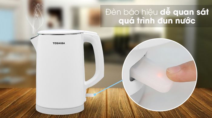 Bình đun siêu tốc Toshiba 1.5 lít KT-15DS1PV - Đèn báo hiệu