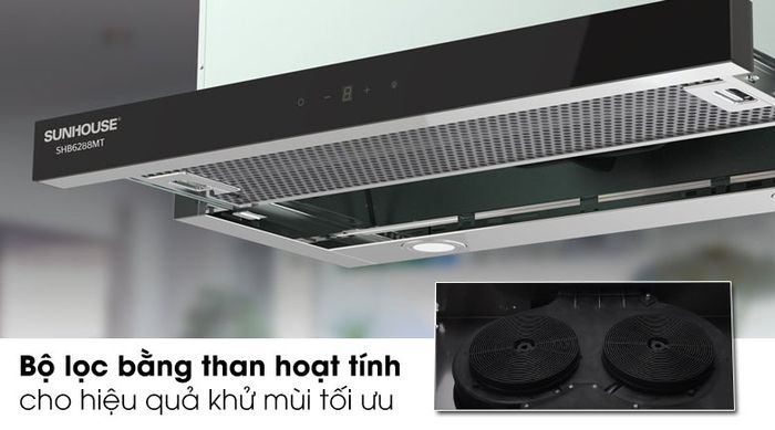 Bộ lọc than hoạt tính Máy hút mùi âm tủ Sunhouse SHB6288MT