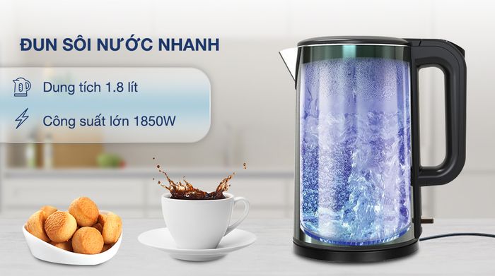 Bình đun siêu tốc Sunhouse Mama 1.8 lít SHD1389 - Dung tích, công suất