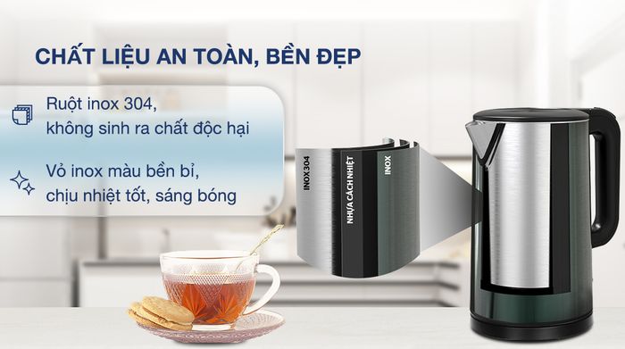 Bình đun siêu tốc Sunhouse Mama 1.8 lít SHD1389 - Chất liệu