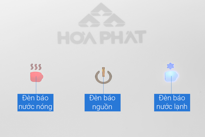 Cây nước nóng lạnh Hòa Phát HHC383 670W - Đèn báo nóng lạnh