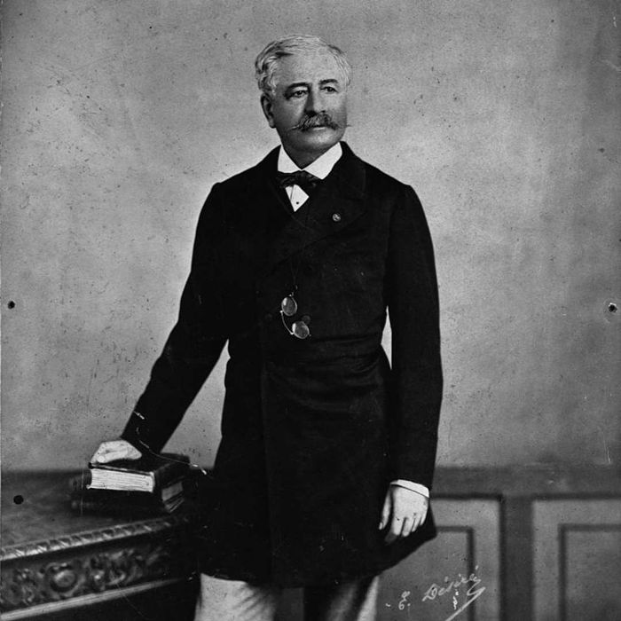 A black-and-white portrait of Ferdinand de Lesseps.