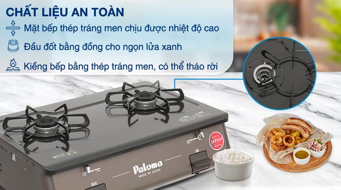 Bếp ga đôi Paloma PA-J61PE (BR) - Chất liệu