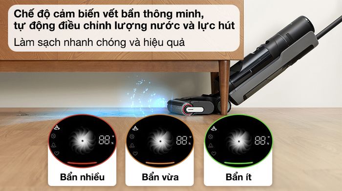 Máy hút bụi lau nhà Dreame H14 - Cảm biến vết bẩn