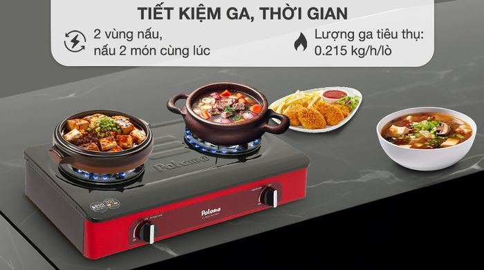 Bếp ga đôi Paloma PA-V72 ER - Tổng công suất - Lượng ga tiêu thụ