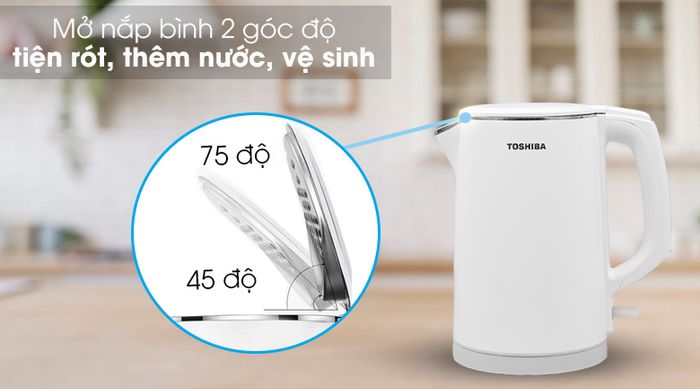 Bình đun siêu tốc Toshiba 1.5 lít KT-15DS1PV - Mở nắp đơn giản