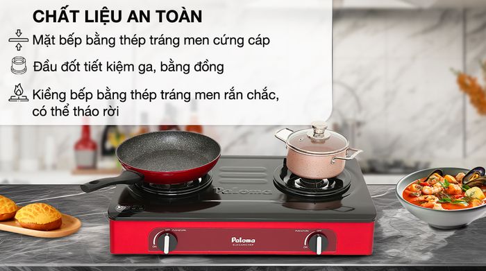 Bếp ga đôi Paloma PA-V72 ER - Chất liệu của bếp