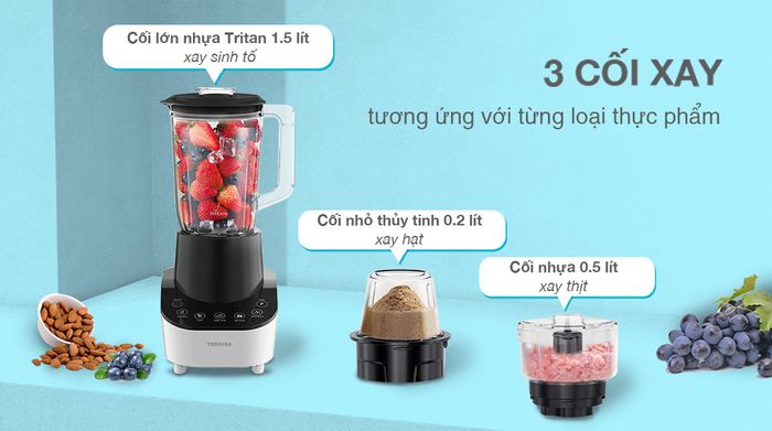 Máy xay sinh tố Toshiba BL-70PS1PV - 3 cối xay