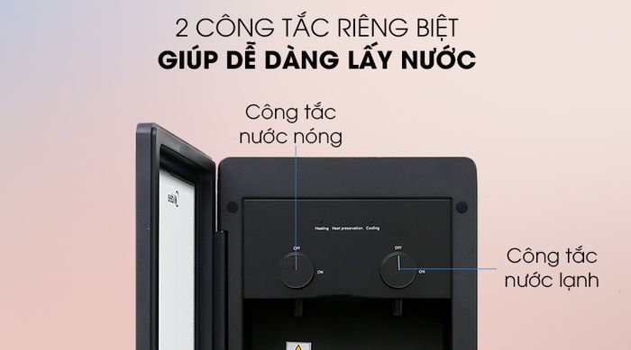 2 công tắc nước riêng biệt - Cây nước nóng lạnh Midea YD1518S-X