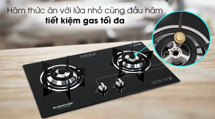 Bếp ga âm Sunhouse SHB5546MT - Có thêm đầu hâm hữu ích khi cần hâm nóng thức ăn