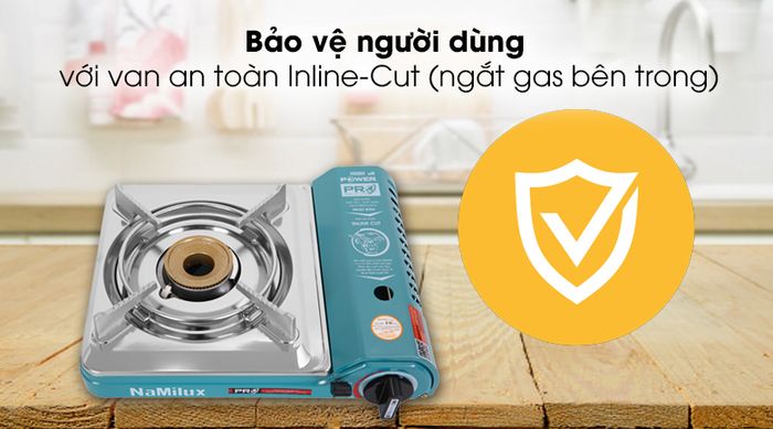 Bếp gas mini Namilux NH-P3031PS - Bảo vệ người dùng với van an toàn Inline-Cut