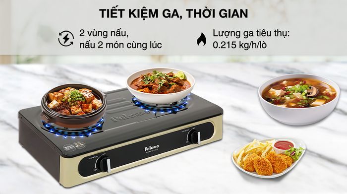 Bếp ga đôi Paloma PA-V71 EG - Lượng ga tiêu thụ