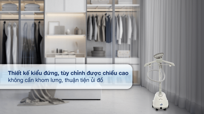 Bàn ủi hơi nước đứng BlueStone GSB-3915 1800W - Thiết kế