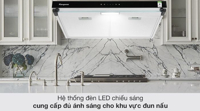 Máy hút mùi áp tường Kangaroo KG70RS - Đèn LED