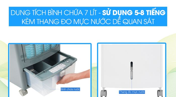 Bình nước nhỏ gọn - Quạt điều hòa Delites DEL-AC07DR