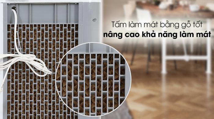Quạt điều hòa Hommy RPD-80 - Quạt điều hòa có tấm làm mát bằng chất liệu gỗ tốt