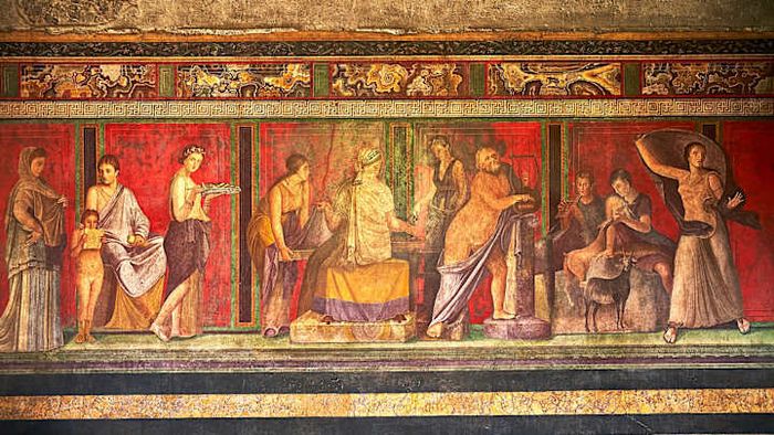 A renowned fresco located in Pompeii’s Villa of the Mysteries.