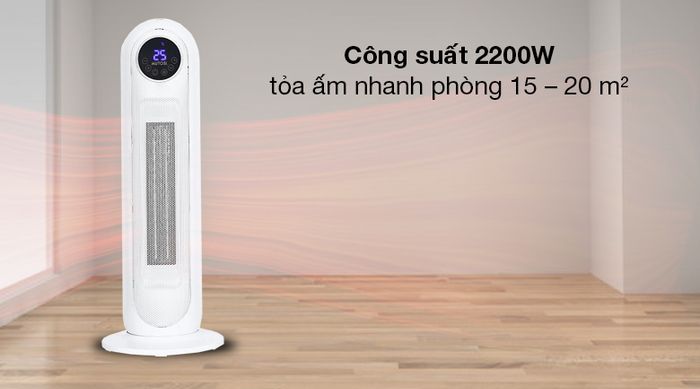 Quạt sưởi gốm ceramic Mutosi MCH-2200 - Hoạt động hiệu quả với công suất 2200W