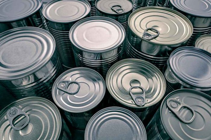 Assorted metal containers