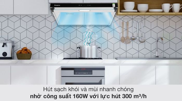 Máy hút mùi áp tường Kangaroo KG70RS - Công suất 160W