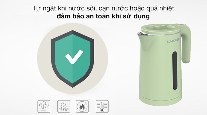 An toàn - Bình đun siêu tốc Sunhouse 1.8 lít SHD1353