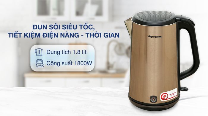 Bình đun siêu tốc Điện Quang 1.8 lít ĐQ EKT08 1818 GO - Dung tích