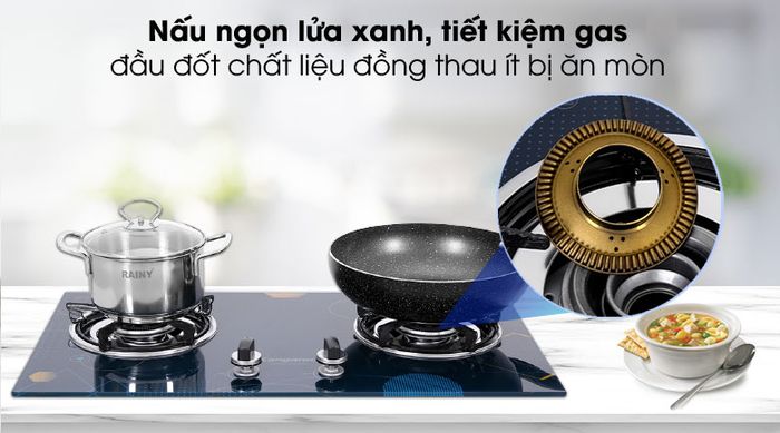Đầu đốt đồng thau - Bếp ga âm Kangaroo KG536B