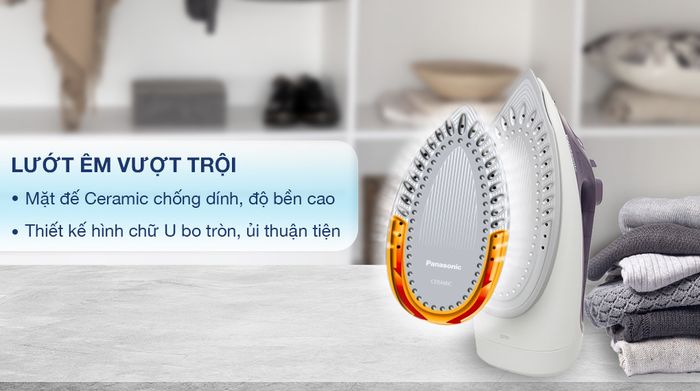 Bàn ủi hơi nước Panasonic NI-S630VRA 2400W - Mặt đế