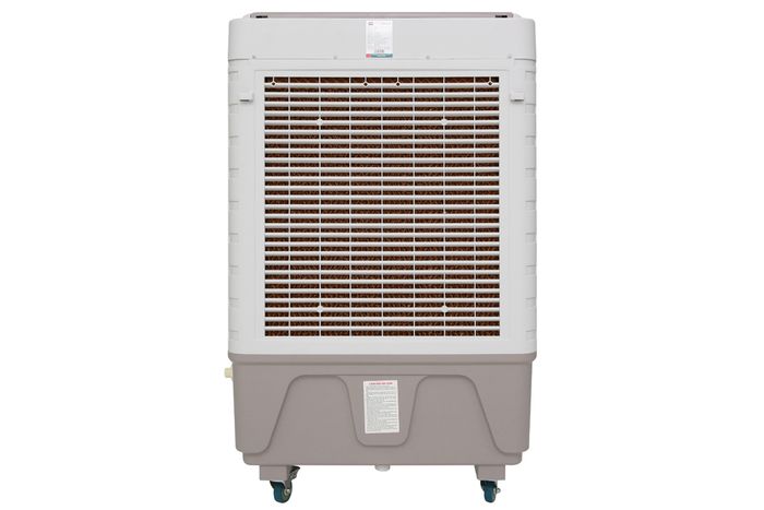 Có 1 tấm lọc bụi thô màu vàng ở mặt sau quạ cùng 3 tấm làm mát nằm ở 2 mặt bên hông và mặt sau - Quạt điều hòa Sunhouse SHD7746
