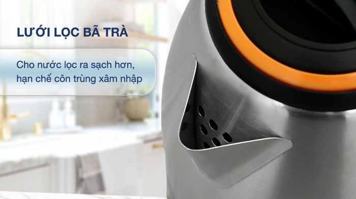 Bình đun siêu tốc Điện Quang 1.8 lít ĐQ EKT06 1518 BL - Lưới lọc bã trà