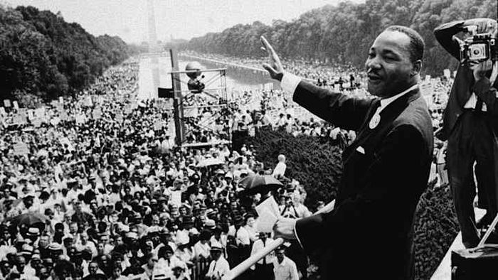 Martin Luther King during the March on Washington.