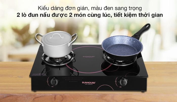 Thiết kế - Bếp ga đôi Sunhouse SHB307MT