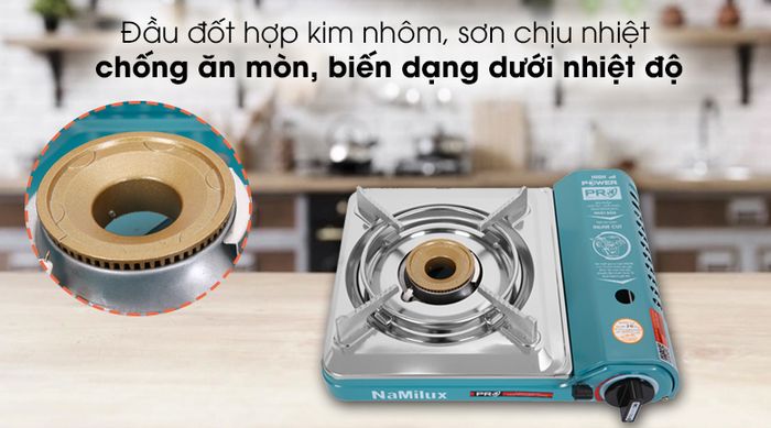 Bếp gas mini Namilux NH-P3031PS - Đầu đốt hợp kim nhôm, sơn chịu nhiệt chống ăn mòn