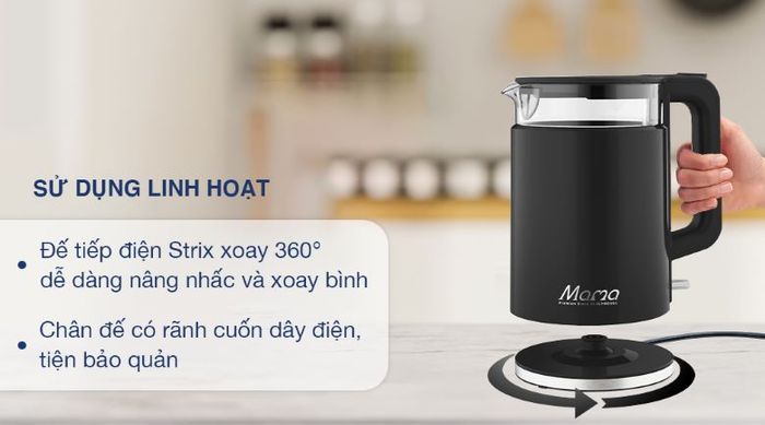 Đế tiếp điện - Bình đun siêu tốc Sunhouse Mama 1.7 lít SHD1330