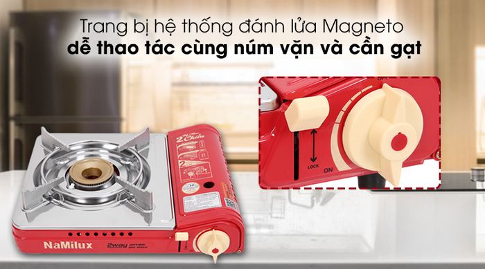 Bếp gas mini Namilux NH-P2915PS - Trang bị hệ thống đánh lửa Magneto phát tia lửa nhạy