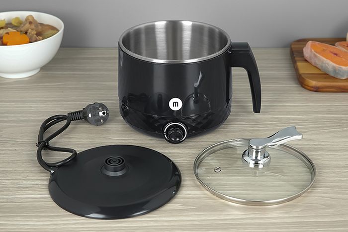 Ca nấu đa năng Mishio MK214 đen 1.5 lít - Thiết kế, chất liệu