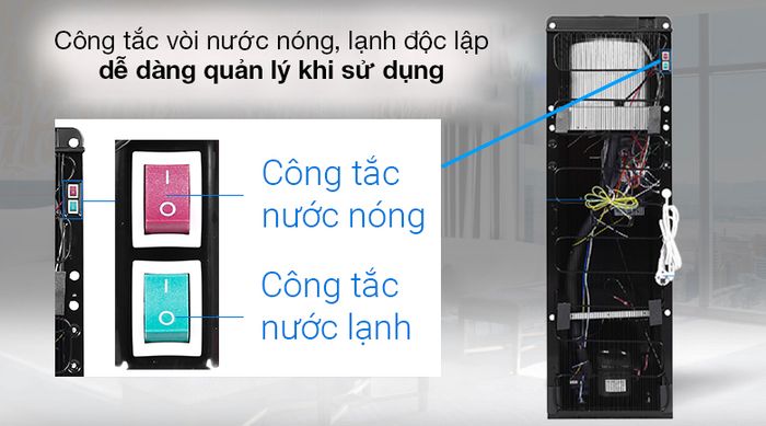 Cây nước nóng lạnh Toshiba RWF-W1917TV - Công tắc