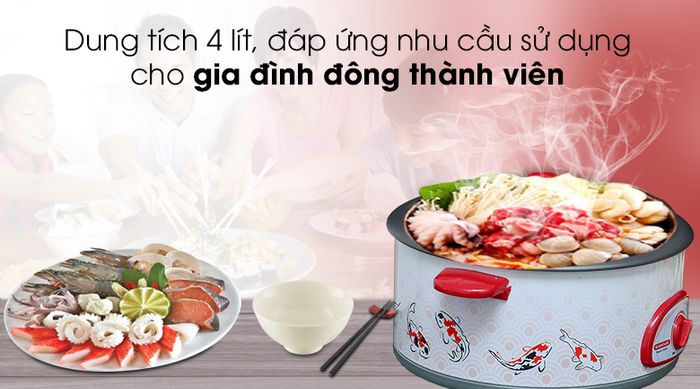 Dung tích - Nồi lẩu điện Sunhouse SH-525L 4 lít