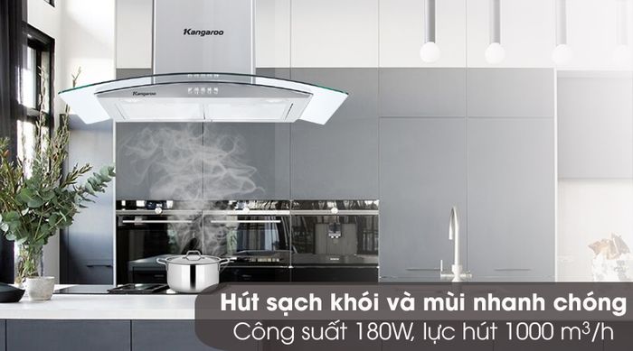 Hút mạnh mẽ - Máy hút mùi Kangaroo KG538