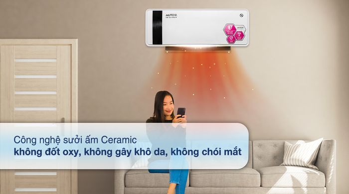 Máy sưởi gốm Ceramic Mutosi MCH-2000 - Công nghệ