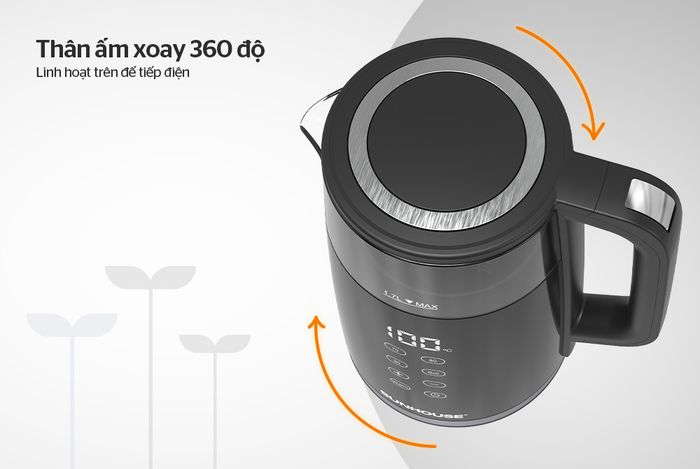 Bình đun siêu tốc Sunhouse Mama 1.7 lít SHD1333 - Đế tiếp điện xoay 360 độ