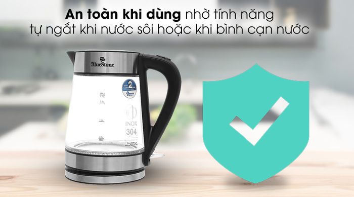 Bình đun siêu tốc Bluestone 1.7 lít KTB-3426 - An toàn khi sử dụng